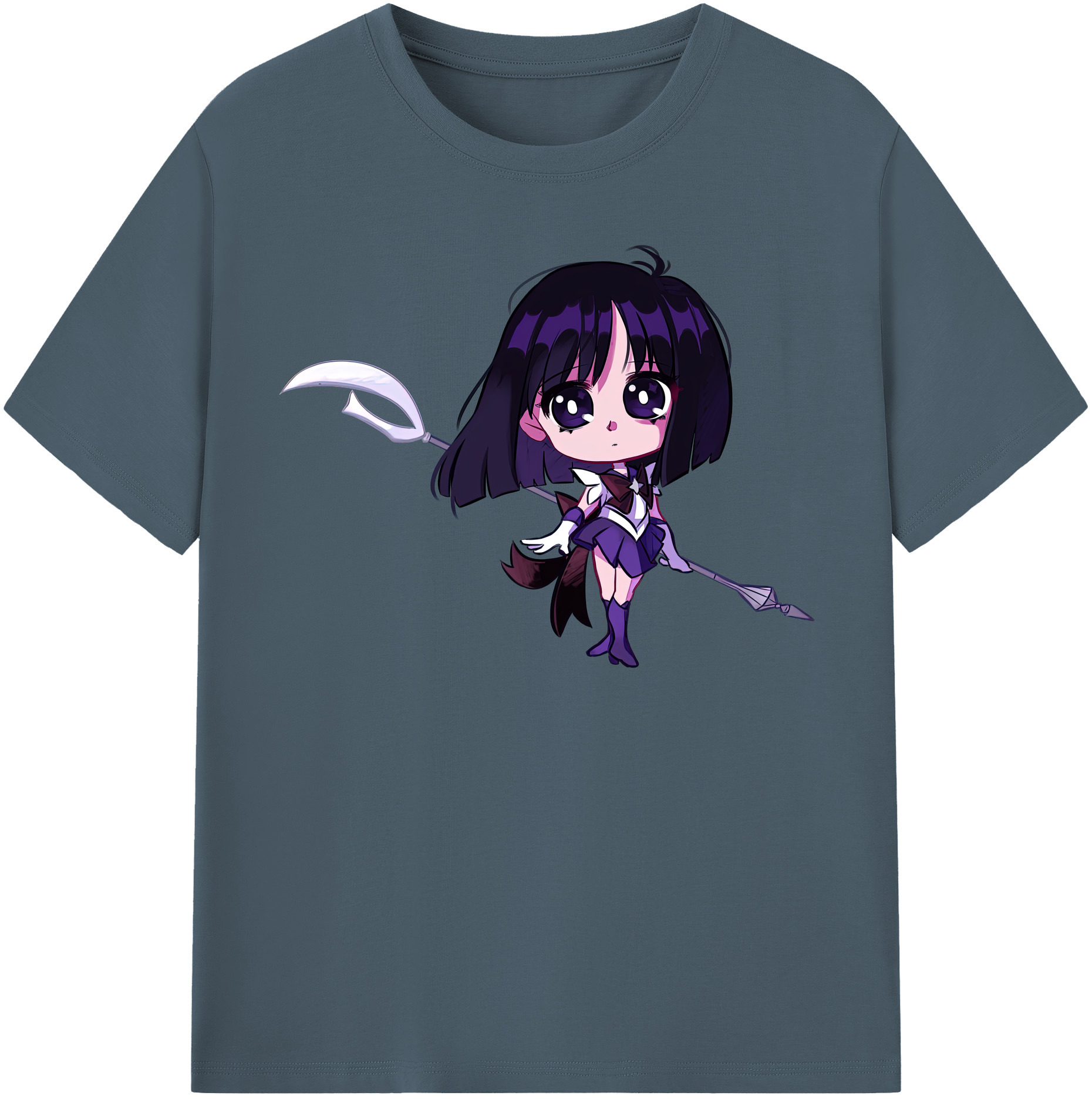 （画像用） 美少女戦士セーラームーン 土萠ほたる Sailor Moon Tomoe Hotaru （セーラーサターン；Sailor Saturn） 綿100％半袖Tシャツ（フロントプリント）